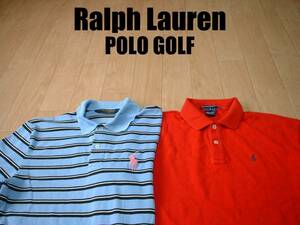 即戦力2着セットRalph Lauren POLO GOLFポロシャツS正規ラルフローレンポロゴルフBIG PONYビッグポニーボーダー&赤レッド