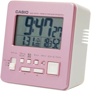 CASIO(カシオ) 目覚まし時計 電波 ピンク デジタル 温度 湿度 カレンダー 表示 DQD-805J-4JF おしゃれ 便利