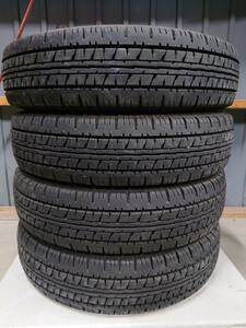 札幌 引き取り可 165R14 6PR LT 4本 DUNLOP ENASAVE VAN01 格安溝あり 夏タイヤ中古 2021年製 サクシードADバン など IK-316