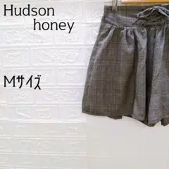 【Hudson honey】M　グレンチェック　キュロットスカート　グレー系