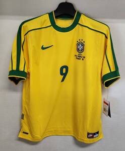 98W杯 ブラジル Brazil CBF(H)#9 ロナウド RONALDO NIKE正規 再発売版 1998W杯 L