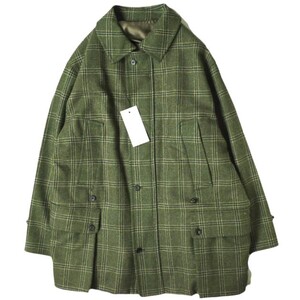 A.PRESSE アプレッセ 23AW 日本製 Hunting Half Coat ハンティングハーフコート 23AAP-01-11H 3 OLIVE ツイード ステンカラー g19625