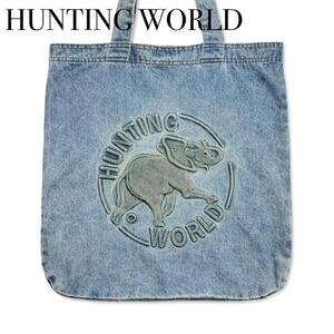 HUNTING WORLD　ハンティングワールド デニム トート ショルダーバッグ レディース メンズ 青