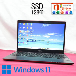 ★超美品 SSD128GB★FMV LIFEBOOK C0700B Webカメラ Bluetooth 高解像度 Celeron 3865U Win11 MS Office 中古品 ノートパソコン★P83023