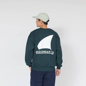 希少★新品本物【緑★4】★GENNAKER CREW NECK ジェネカー フルロゴ ライン切替えリブ 正規店購入 ディセンダント入手困難 DESCENDANT 23SS