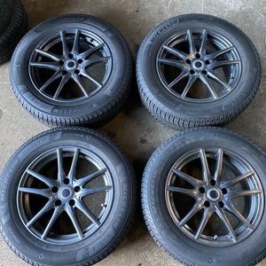 【溝アリ】スタッドレスタイヤ 4本セット 225/65R17 MICHELIN 17×7J +38 5穴 PCD114.3 ハリアー RAV4 ヴァンガード エクストレイル CX-5