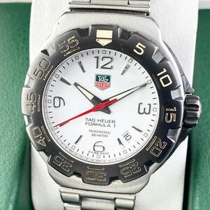 【1円〜】TAG HEUER タグ ホイヤー 腕時計 メンズ WAC1111 FORMULA1 フォーミュラ1 ホワイト文字盤 プロフェッショナル デイト 可動品