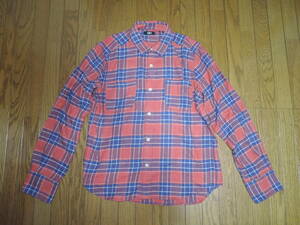 TMT ティーエムティー フランネル チェックシャツ M 赤青系 フランネル FLANNEL CHECK SHIRT / 長袖シャツ