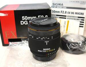 ★Nikon AF 用● EX SIGMA 50mm 1:2.8 DG MACRO D ◆良品■フード付き