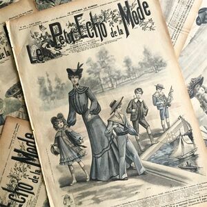 1903s フランス 永遠の淑女とモード新聞 La Petit Echo de la Mode 雑誌 アンティーク ファッション ビクトリアン コラージュ スクラップ c