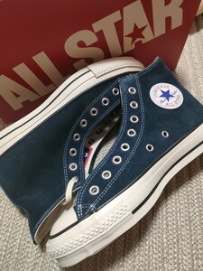 新品 日本製 定価24200 CONVERSE オールスター スエード レザー 26cm ネイビーブルー コンバース ALL STAR HI ハイカット