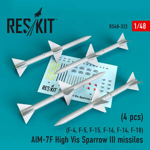 ◆◇RESKIT【RSU48-0322】1/48 AIM-7F スパローIII ハイビジ (F-4, F-5, F-15, F-16, F-14, F-18)(4個入り)◇◆　