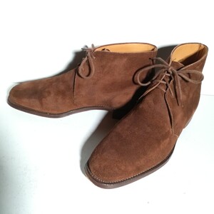 【数回着用程度】 ★クロケット&ジョーンズ Crockett&Jones★ CHUKKA スエード チャッカブーツ 6 1/2D ブラウン 革靴 紳士靴 本革