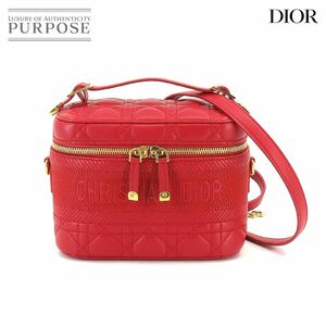 新品同様 クリスチャン ディオール Christian Dior DIORTRAVEL スモール ヴァニティ 2way ハンド ショルダー バッグ レザー 90217046