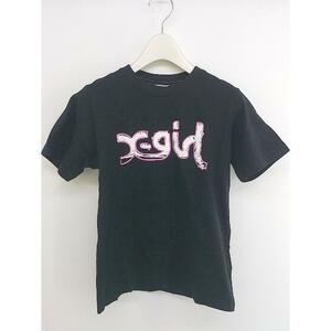 ◇ X-girl エックスガール プリント 半袖 Tシャツ カットソー サイズ1 ブラック ピンク マルチ レディース P