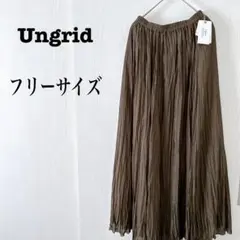 ★Ungridブラウンプリーツシフォンロングスカート