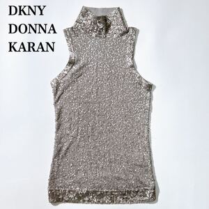 DKNY DONNA KARAN ダナキャラン ニット ノースリーブ スパンコール S レディース C122424-97