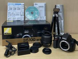 Nikon/ニコン D5100 デジタル一眼レフ カメラ ボディ Nikon DX AF-S NIKKOR 18-55mm 1:3.5-5.6G レンズ 箱付 通電確認
