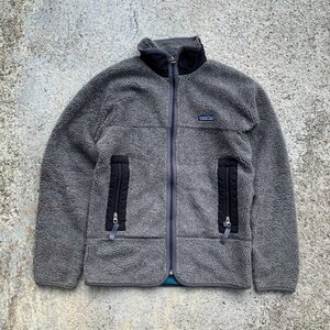 【XS】90s USA製 Patagonia 初期 レトロX カーディガン グレー■ビンテージ アメリカ古着 パタゴニア パイル フリースジャケット