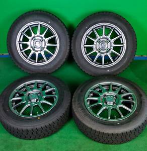 165/70R14 GOODYEAR ICE NAVI 7【2021年】(社外アルミホイール) 14X5.5J ET42 4H/100 4本セット！バリ溝！