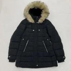 【極美品】ZARA　ダウンジャケット　ファー　ブラック　肉厚　Sサイズ　Aライン