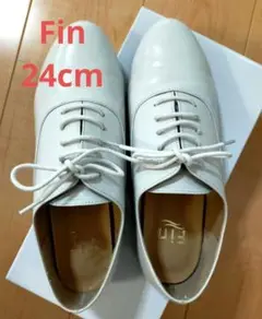 Fin 白　レザーシューズ　24cm