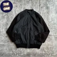 archive grunge nylon Knit blouson black