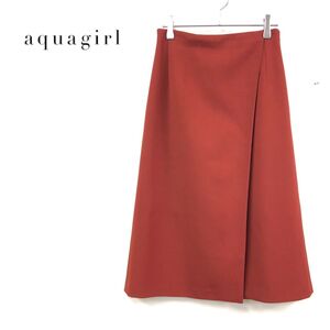 1O2538-J◆日本製 aquagirl アクアガール ラップスカート◆サイズ34 巻きスカート レディース ボトムス フレアスカート 秋冬 テラコッタ