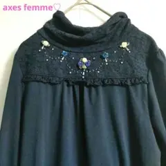 axes femme♡ ネイビー タートル レース 薔薇 ビジュー シック