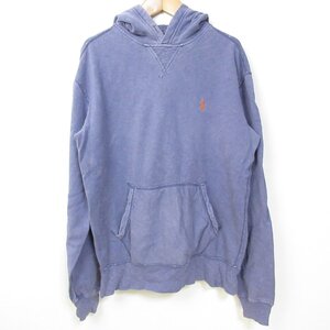 美品 Polo by Ralph Lauren ポロラルフローレン ユーズド加工 プルオーバー スウェットパーカー フーディー S ネイビー ◆