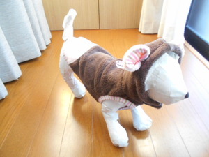 小型犬★very　可愛いお耳のフード付き　フリース　柔らかジャケット　パーカ　S