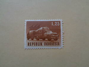 インドネシア切手　1964年　 Transport & Communication　運搬や交通　 Lorry and Trailer　トラックやトレーラー　1.25