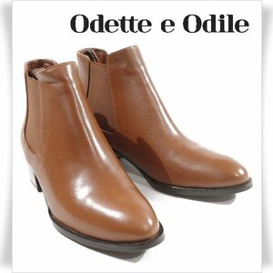 新品1円～★定価2.4万 ODETTE E ODILE オデット エ オディール UNITED ARROWS レザー サイドゴアショートブーツ 23.0cm 茶◆S1098◆