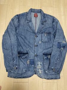 ☆ LuckyBrand DUNGAREES デニムジャケット ダメージ加工 Lサイズ