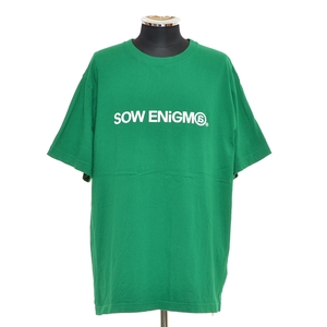 〇475886 SOW ENiGM@ ソウエニグマ ENiGMA ●半袖 Tシャツ クルーネック ロゴプリント メンズ 日本製 グリーン