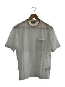 HERMES◆piqures sellier/Tシャツ/XS/コットン/WHT/無地