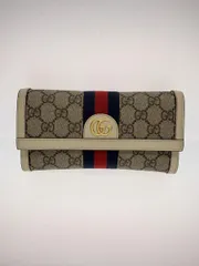 GUCCI コンチネンタルウォレット_オフィディア_ウェブ_GGスプリーム ベージュ 総柄 レディース