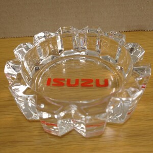 ISUZU glass ashtray ガラス 灰皿 GIGA GALA いすゞ いすず グッズ トラック コレクション ロゴ 非売品 ノベルティ 限定 truck collection