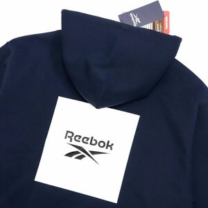 ★リーボック REEBOK 新品 メンズ ストレッチ ロゴ入り トレーニング プルオーバー パーカー 紺 Mサイズ [X6420RA-67-M] 一 二 壱★QWER