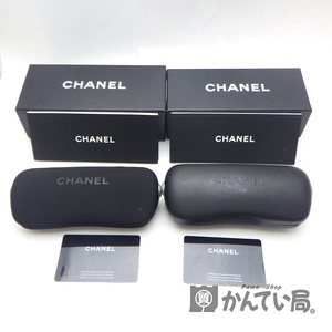 A24-2403【2個セット】CHANEL シャネル　サングラス用ケース　ブラック　ロゴ　クロス・箱・冊子・未記入ギャランティカードつき