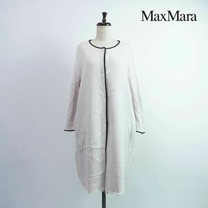 S Max Mara エスマックスマーラ スナップボタン 長袖ロングカーディガン レディース 薄ピンク サイズL*PC237