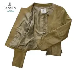 LANVIN en Bleu レザージャケット 山羊革 ゴートスキン ノーカラー