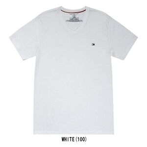 ※訳あり アウトレット(B) TOMMY HILFIGER(トミーヒルフィガー)Tシャツ 半袖 Vネック 09T3140 WHITE(100) Mサイズ