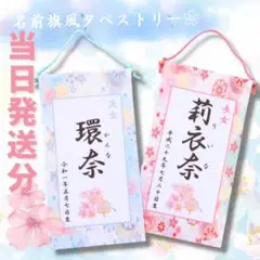 令和7年度ひな祭り❀名前旗風タペストリー ラミネート加工済で丈夫な紙製名前旗