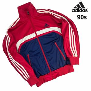 人気 90s adidas ジャージ トラックジャケット サイズS 三角タグ vintage 古着 背中汚れ有 裏地毛玉有 入手困難 レアカラー 希少 A2809