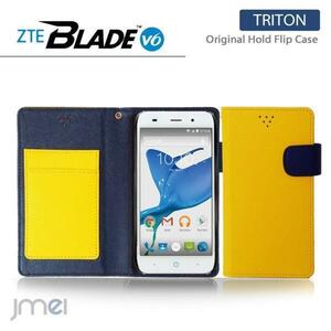 ZTE Blade V6ケース マグネットバンド カード収納付 手帳型カバー 閉じたまま通話可 スマホケース 折りたたみ イエロー 53