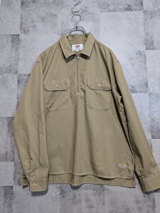 ディッキーズ Dickies プルオーバーワークシャツ 長袖シャツ　L ベージュ　OSAGARI