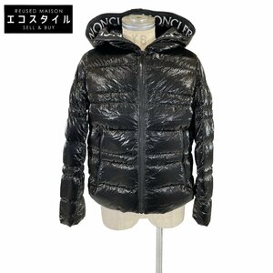 美品/国内正規/21年製 MONCLER モンクレール THARON 内側ロゴ刺繍ライン ダウン ジャケット 1 ブラック レディース