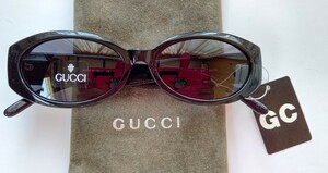 グッチGUCCI☆正規品☆オールドグッチOLD Gucci GGマークサングラス☆ブラック☆ヴィンテージ☆未使用(シール&タグ付)☆元袋あり