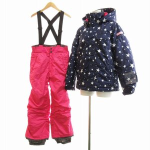 レセーダ RESEEDA 子供服 ジュニア キッズ スキーウエア セットアップ 上下セット 星柄 150 紺 ネイビー ピンク /UM キッズ